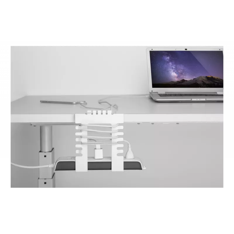 OFFICE Tablemounted power strip organizer, white